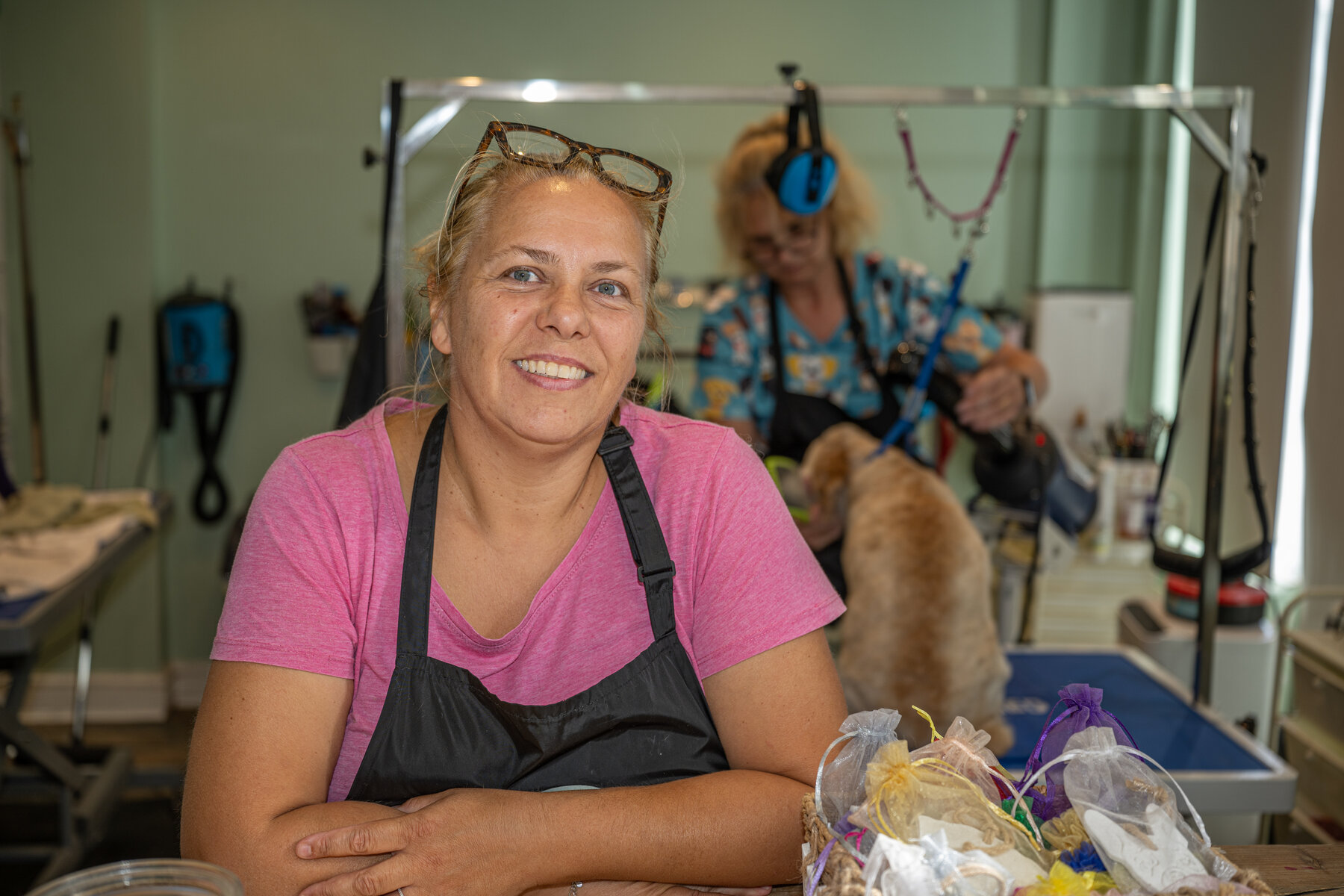 Dog groomer business headshot by Jon Wagstaff