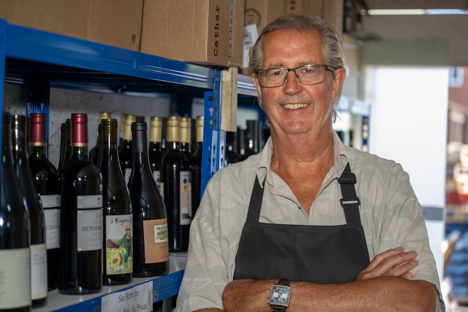 Wine merchant business portrait photographed by Jon Wagstaff