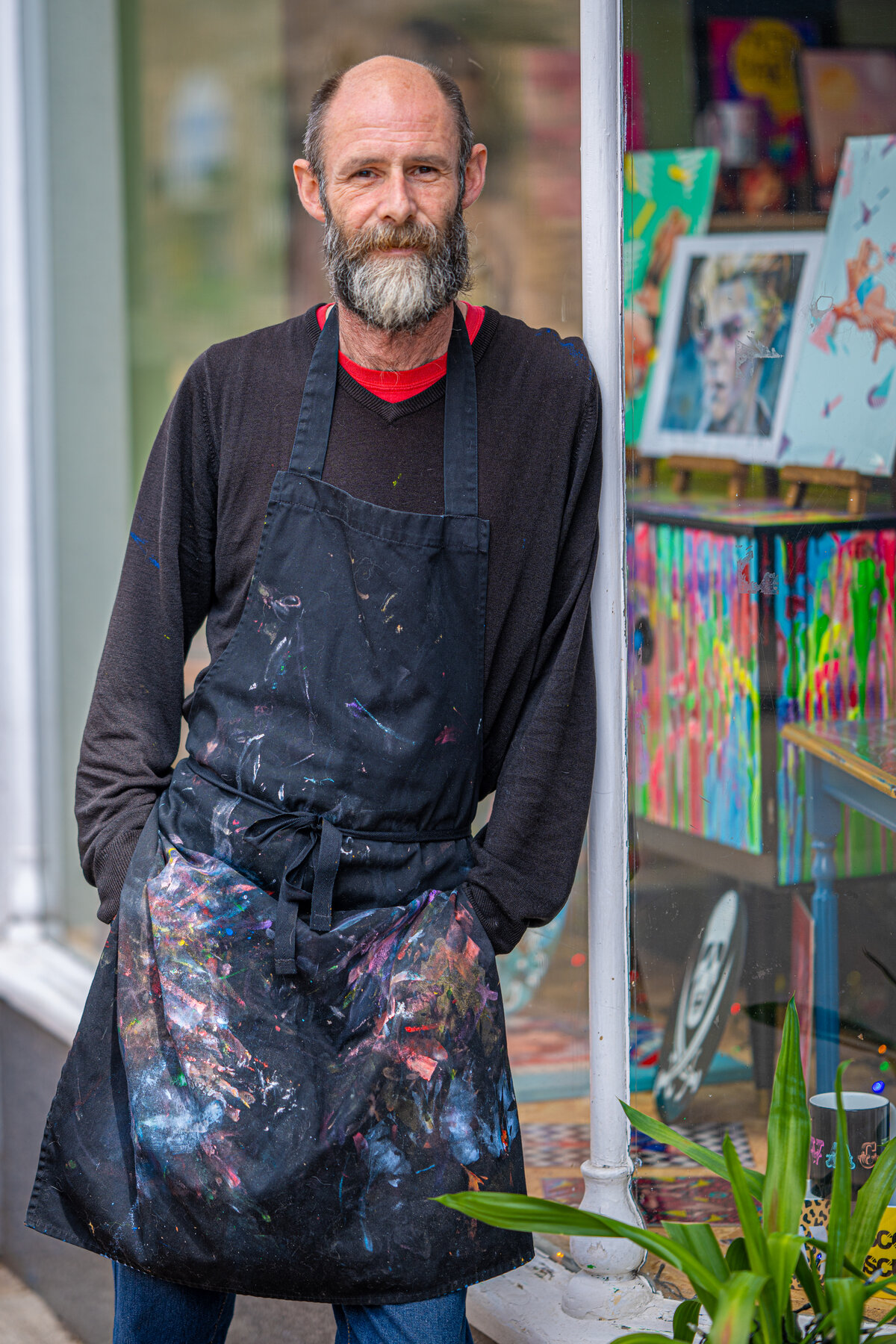 A Kick Up The Arts artist at work, portrait by Jon Wagstaff